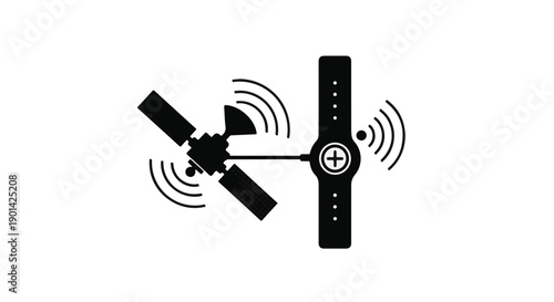 Satellite dish antenna communication technology wireless signal transmission illustration