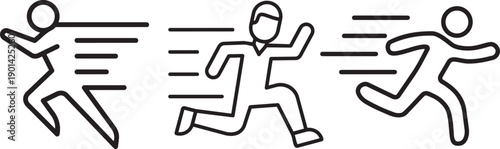 Speedy Strides: Energetic line art captures the essence of runners in motion, each a symbol of determination and speed.