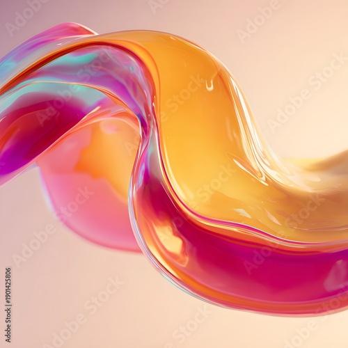 A vibrant and colorful abstract design with smooth flowing curves and shapes
