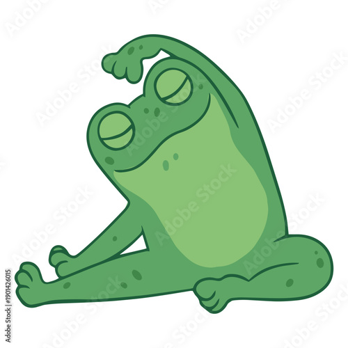 Yoga cartoon frog stretch