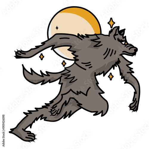 Werewolf running tattoo