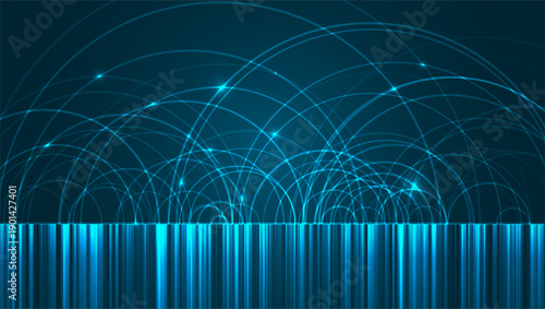 Abstract global network visualization. Innovation digital technology. Graphic concept for your design