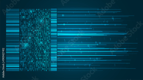 Abstract infographics visualization. Big data code representation. Futuristic network or business analytics. Graphic concept for your design.