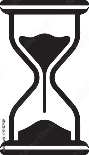 hourglass vector illustration png file. Hourglass with sand falling down illustrating passage of time simple black icon on transparent checkered. Variety of hourglass icons in different styles
