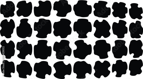 Collection of black silhouettes on white background