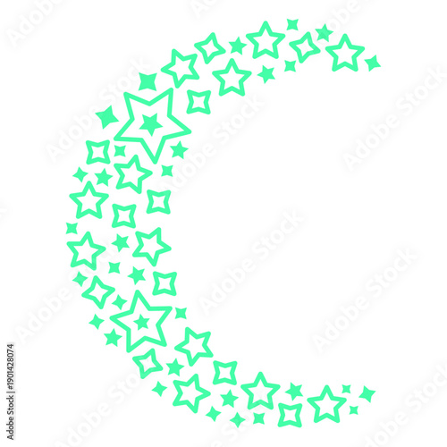 Moon made of brightening stars