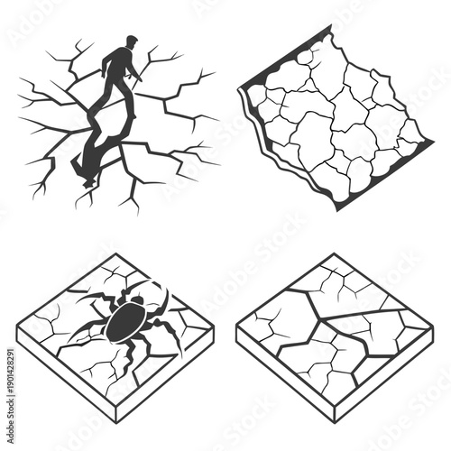 Illustrations of spider webs and their intricate patterns in various shapes