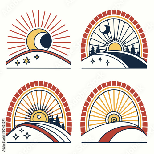 Four distinct speedometer designs with unique color schemes and symbols.