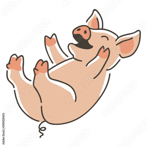 A playful adorable piglet