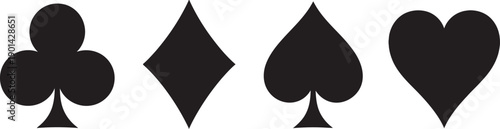 Suit symbols of a standard deck of cards