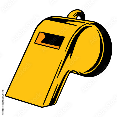 Yellow referee whistle