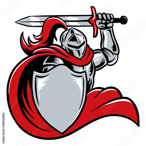 Knight brandishing a sword