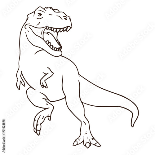 T-rex jurassic dinosaur stroke