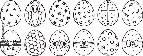 Easter Egg Collection: A delightful collection of decorated Easter eggs, each with its own unique design, showcasing the vibrant symbols of the season.