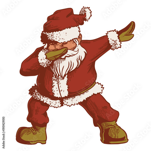 Santa claus dabbing illustration