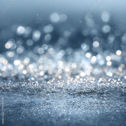 A close-up view of sparkling water with bokeh lights in the background