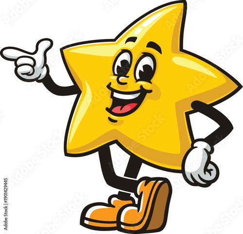 Star mascot cartoon with an idea