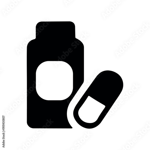 medicine pill bottle, Healthcare Medical Icons Set Clinic Equipment Design for 
check up, doctor, dentistry, pharmacy, lab, scientific, treatment, report, diagnosis, health