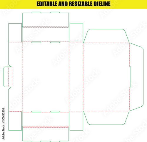 Double Side Tuck End Folding Box Dieline