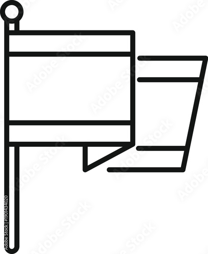 Mailbox icon showing open delivery slot and raised flag