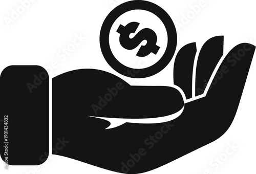 Hand holding a dollar coin, representing finance, savings, and monetary concepts