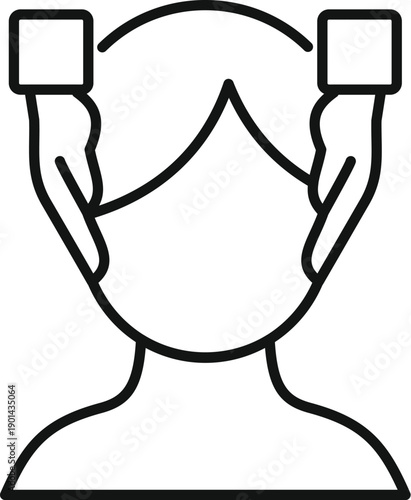 Person's head with hands massaging temples, representing a face spa treatment