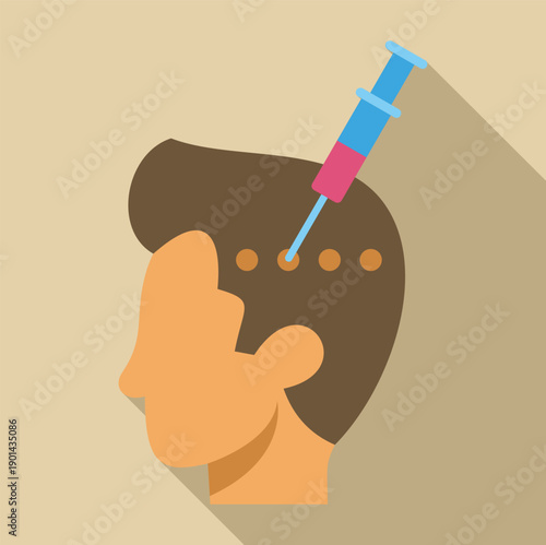 Man receiving an injection on the scalp for hair loss treatment