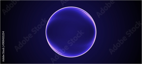 neon futuristic 3d sphere of blue purple glowing digital waves particles future technology concept engineering science abstract energy orb data innovations , abstract blue background with circles