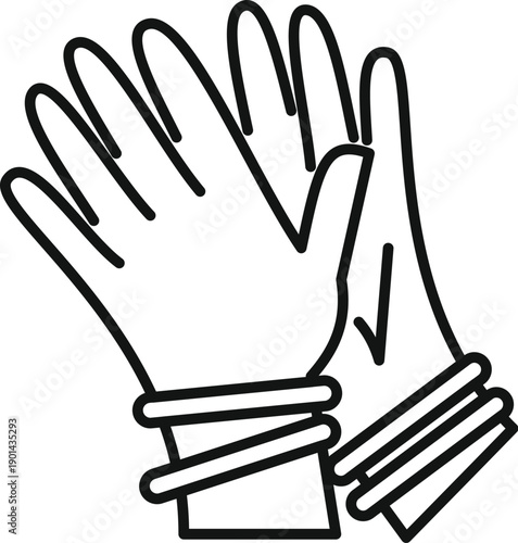 Pair of rubber gloves illustrating protection and sanitation concept