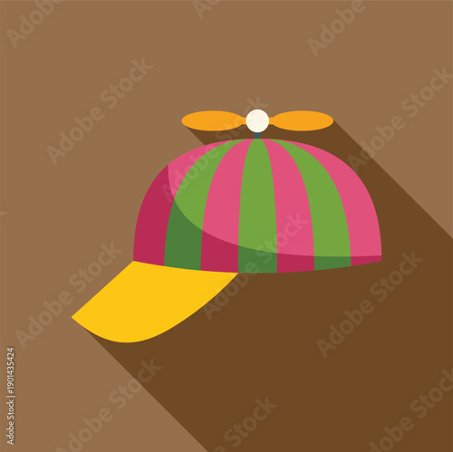 Colorful propeller beanie hat with spinner, a playful childhood amusement