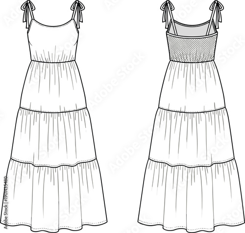 High waist wide leg trousers with front utility pocket technical fashion flat sketch template front back view pants cad drawing flat vector illustration