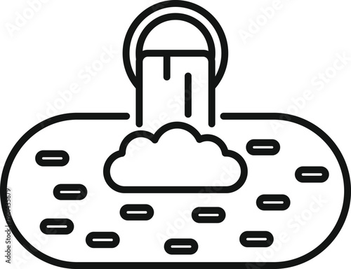 Wastewater flowing from a drain pipe polluting a body of water