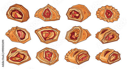 Collection of bacon slices with crispy texture and savory appeal