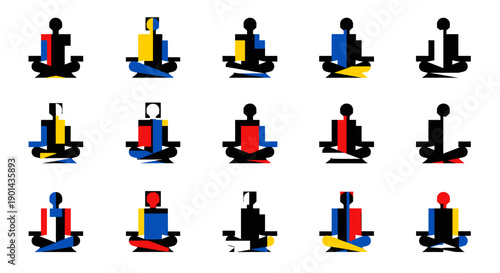 Collection of pixel art style sailors in various poses and colors
