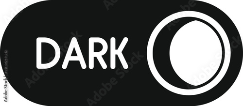 Dark mode graphic user interface element displaying a crescent moon symbol