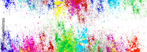 Wallpaper Mural colorful rainbow holi paint color powder explosion isolated white wide panorama background Torontodigital.ca