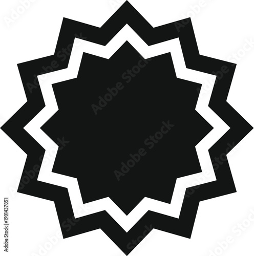 Geometric starburst or sunburst shape graphic on a white background