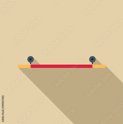 Electric towel warmer rail flat icon illustration