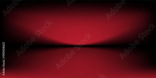 Abstract gradient podium background. Empty red 3D studio background. Clean scene for product presentation mockup template. eps 10