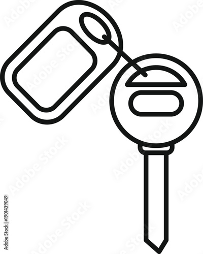 Modern car key with a remote control fob for vehicle locking and starting