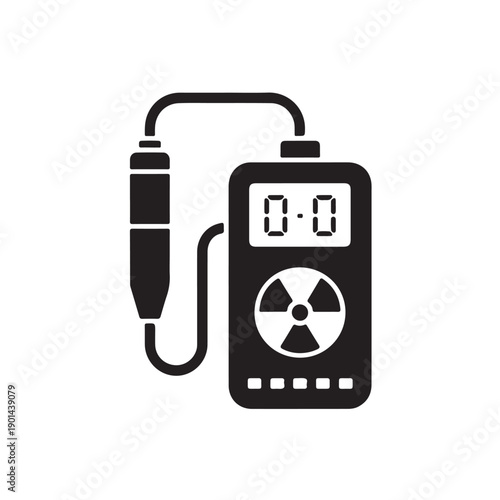 Nuclear radiation monitoring device silhouette illustration