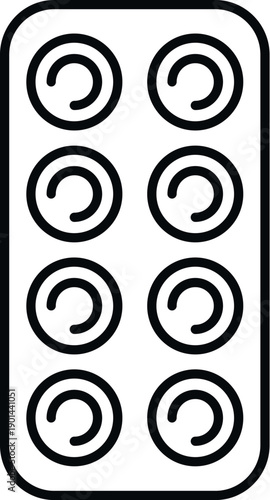 Medicine blister pack with eight round cough drops managing sore throat relief