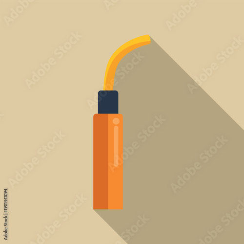 Dental curing light tool for dentistry procedures, in a modern flat design style