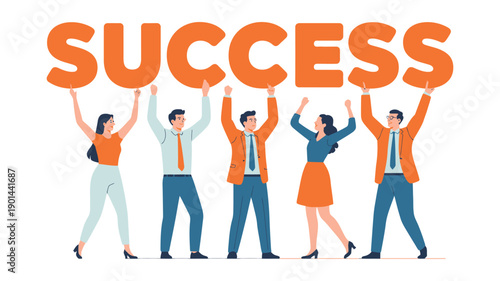 A diverse group of people working together to achieve success