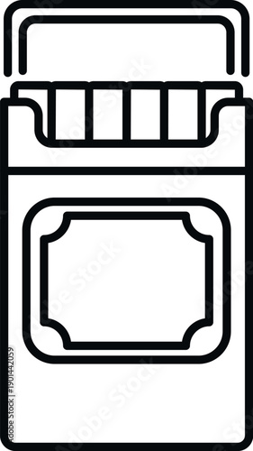 Pack of cigarettes outline icon representing tobacco smoking and unhealthy habit