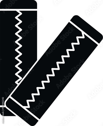 Black and white icon of two cannelloni pasta pieces