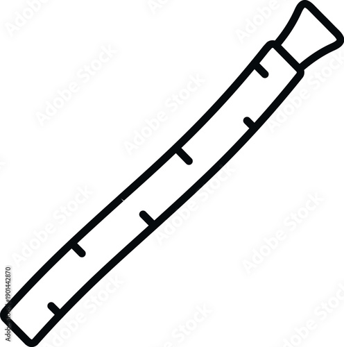 Clarinet musical instrument in a simple line art icon style on a white background