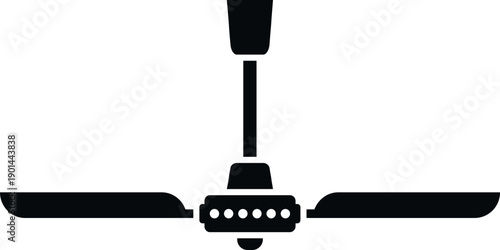 Ceiling fan generating air movement for ventilation and staying cool