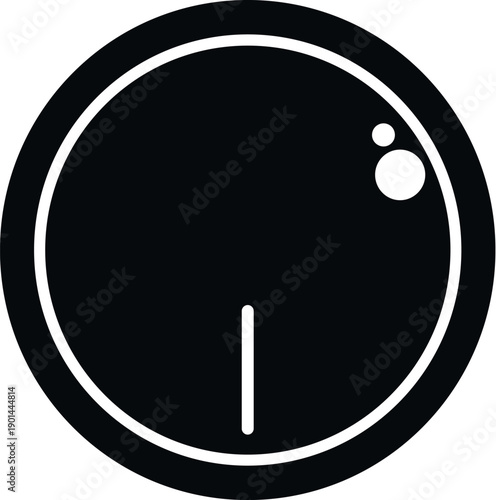 Round black knob with marker and indicator for adjusting audio levels