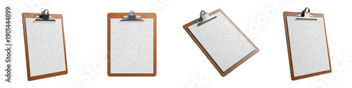 Photos Professional Wooden Clipboard Mockup Collection Blank Paper Document and Metal C